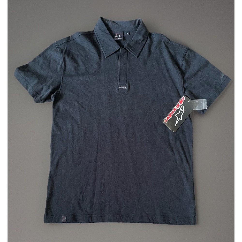 Alpinestars Sportswear RPM Short Sleeve Polo Shirt Black Moto Logo Medium JBHS